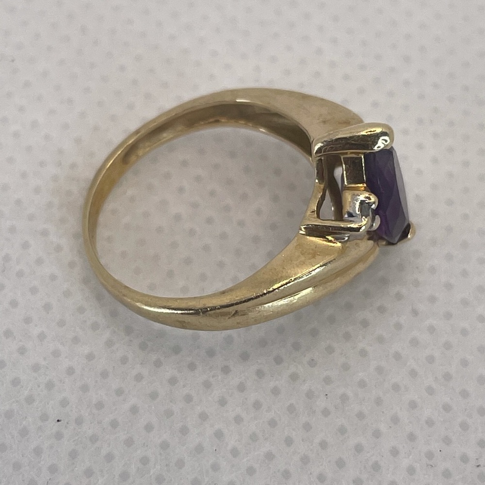 Amethyst and diamond ring - Picture 2 of 5